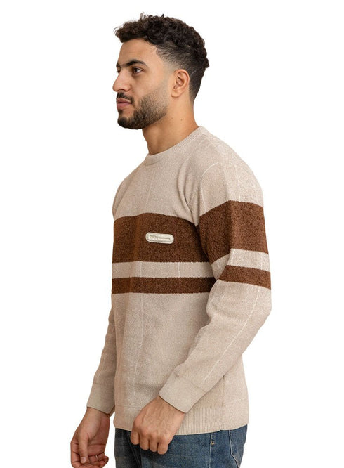 Beige Design 2402 Round Pullover - Khotwh