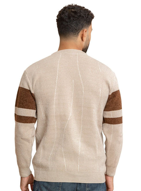 Beige Design 2402 Round Pullover - Khotwh