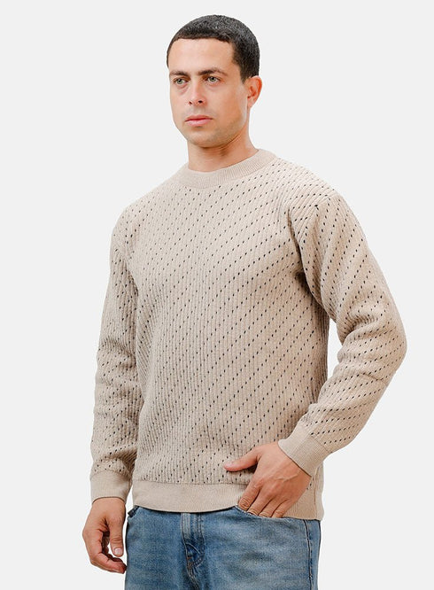 Beige Design 2410 Round Pullover - Khotwh