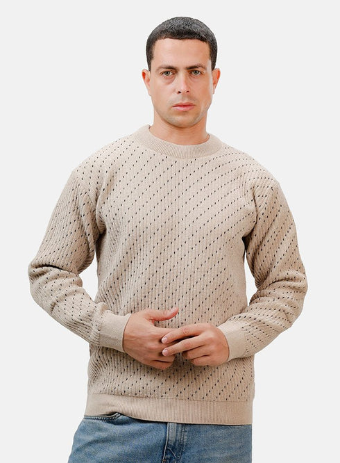 Beige Design 2410 Round Pullover - Khotwh