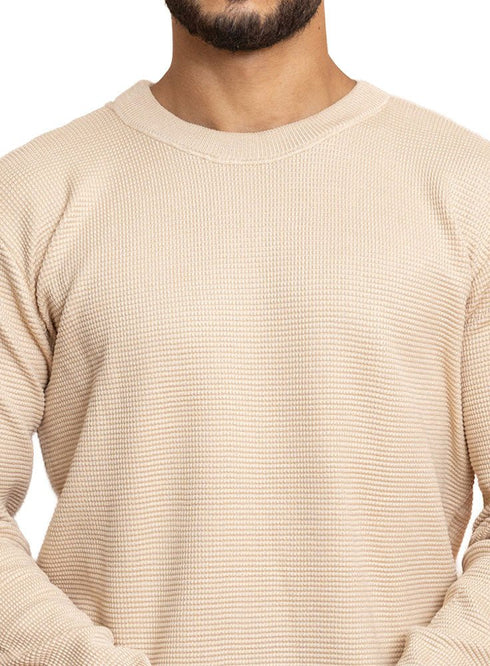 Beige Design 2420 Round Pullover - Khotwh