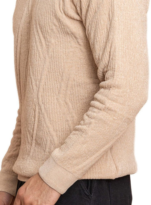 Beige Design 2421 Round Pullover - Khotwh