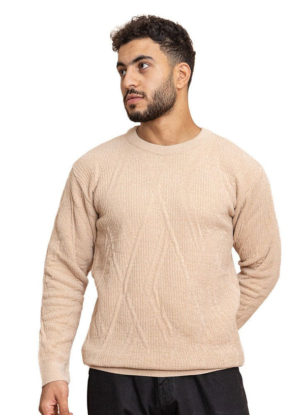 Beige Design 2421 Round Pullover - Khotwh