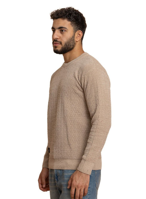 Beige Design 2431 Round Pullover - Khotwh