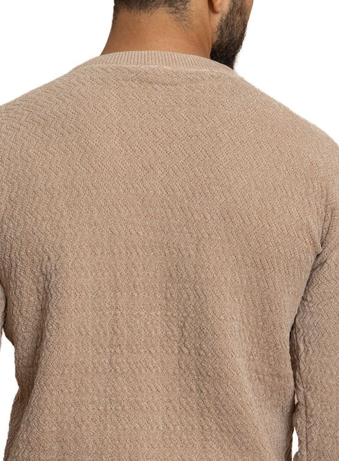 Beige Design 2431 Round Pullover - Khotwh