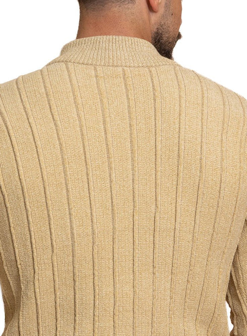 Beige Design 2445 Round Pullover - Khotwh