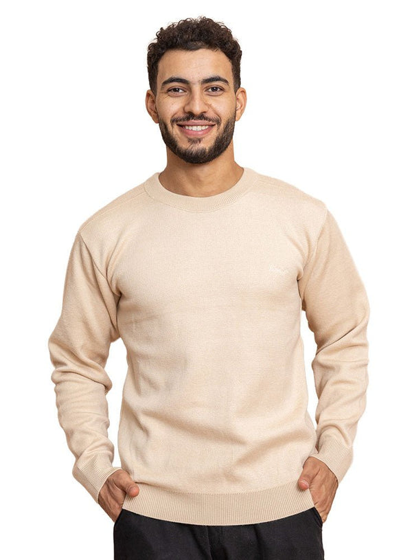 Beige Design 2451 Round Pullover - Khotwh
