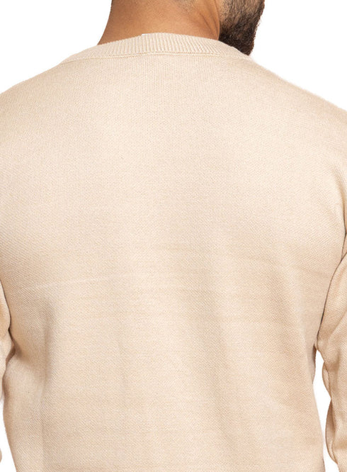 Beige Design 2451 Round Pullover - Khotwh