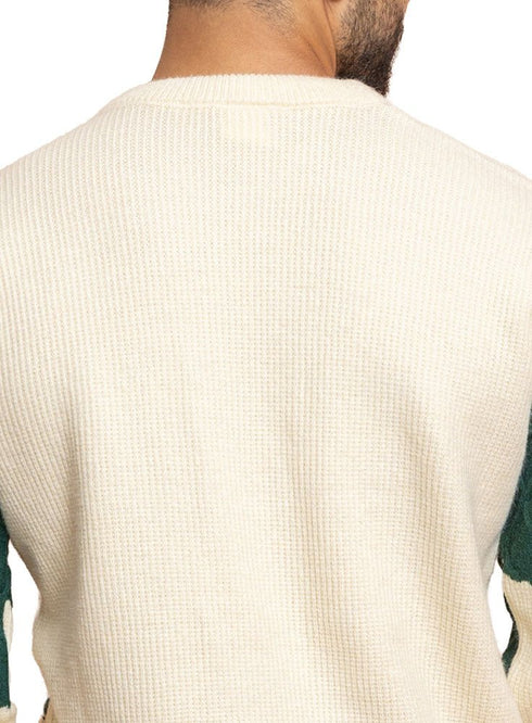 Beige Design 2453 Round Pullover - Khotwh