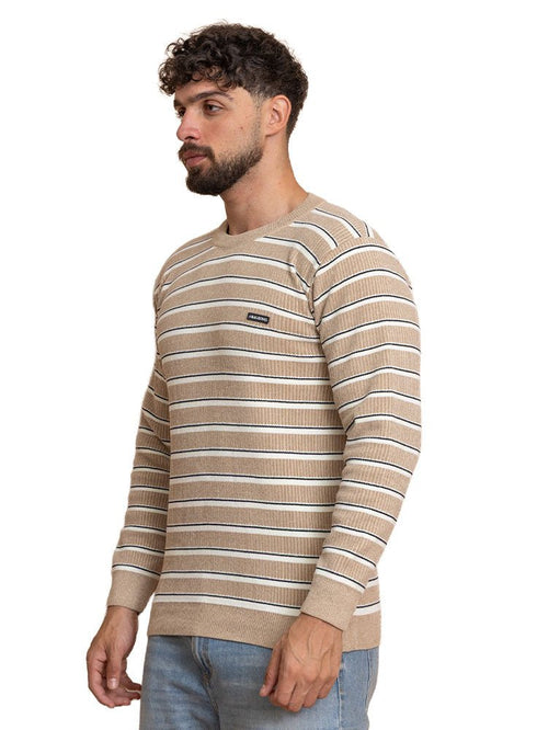 Beige Design 2454 Round Pullover - Khotwh