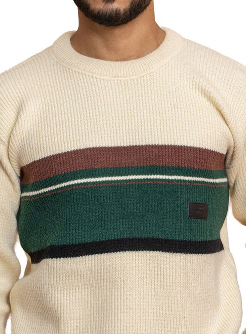 Beige Design 2455 Round Pullover - Khotwh