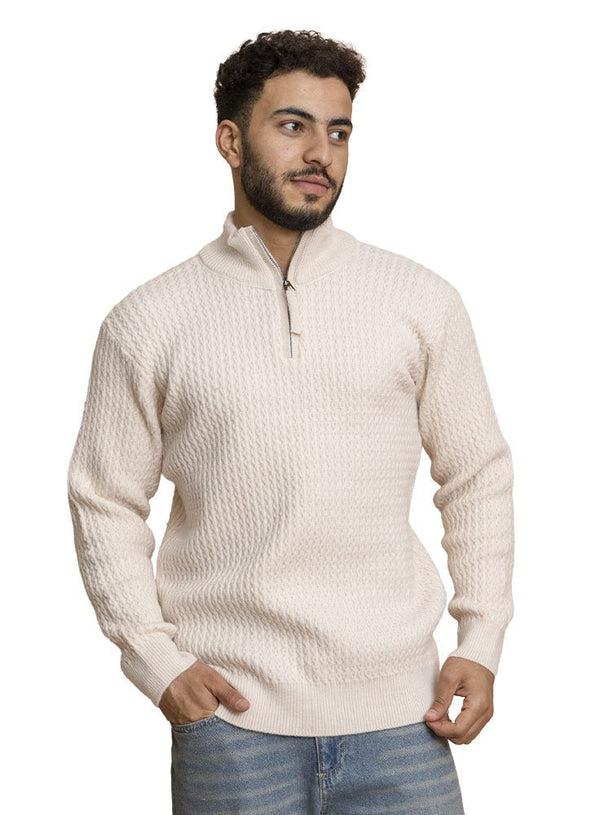 Beige Design 2463 Round Pullover - Khotwh
