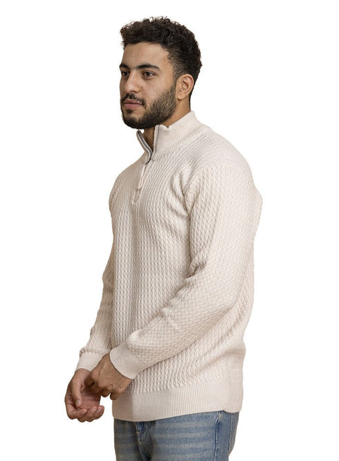 Beige Design 2463 Round Pullover - Khotwh