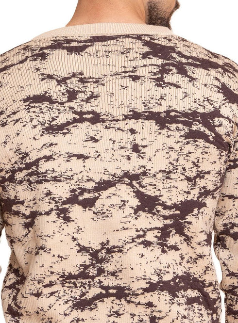 Beige Design 2468 Round Pullover - Khotwh