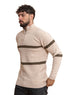 Beige Design 2471 Round Pullover - Khotwh