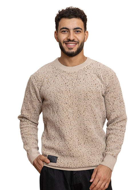 Beige Design 2472 Round Pullover - Khotwh