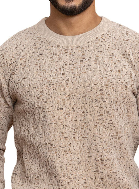 Beige Design 2472 Round Pullover - Khotwh