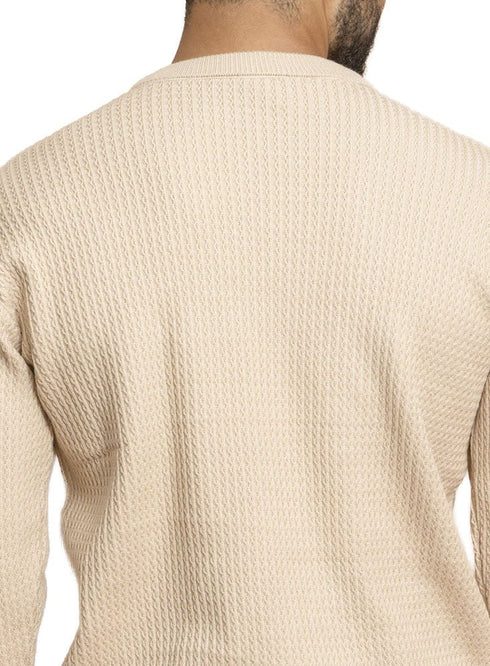 Beige Design 2473 Round Pullover - Khotwh