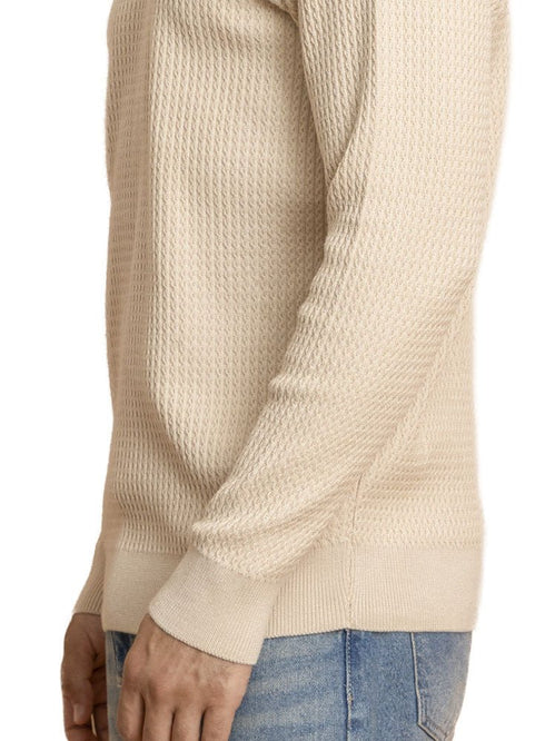 Beige Design 2473 Round Pullover - Khotwh