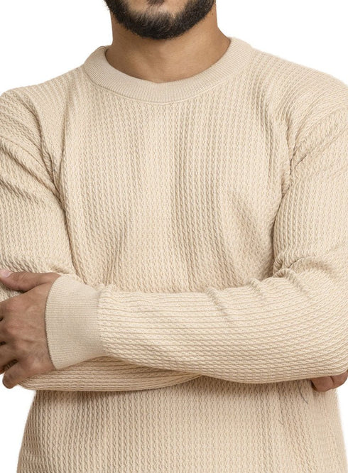 Beige Design 2473 Round Pullover - Khotwh