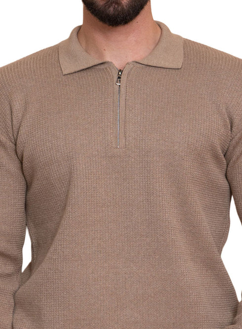 Beige Design 2476 Round Pullover - Khotwh