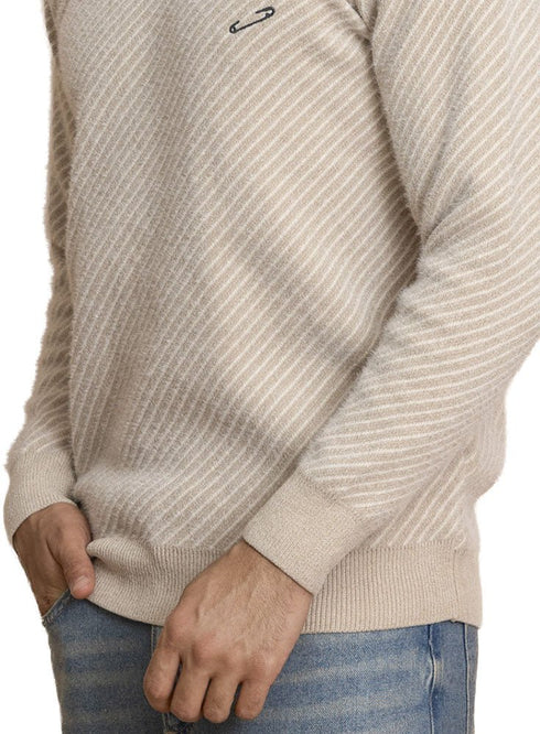Beige Design 2478 Round Pullover - Khotwh