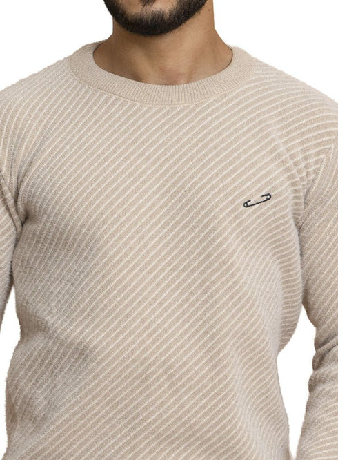 Beige Design 2478 Round Pullover - Khotwh