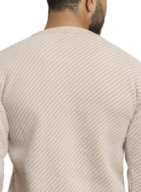 Beige Design 2478 Round Pullover - Khotwh