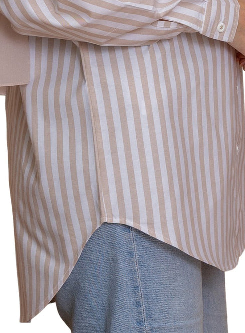 Beige - Design 3 Pocket S - Over Size Shirt - Khotwh
