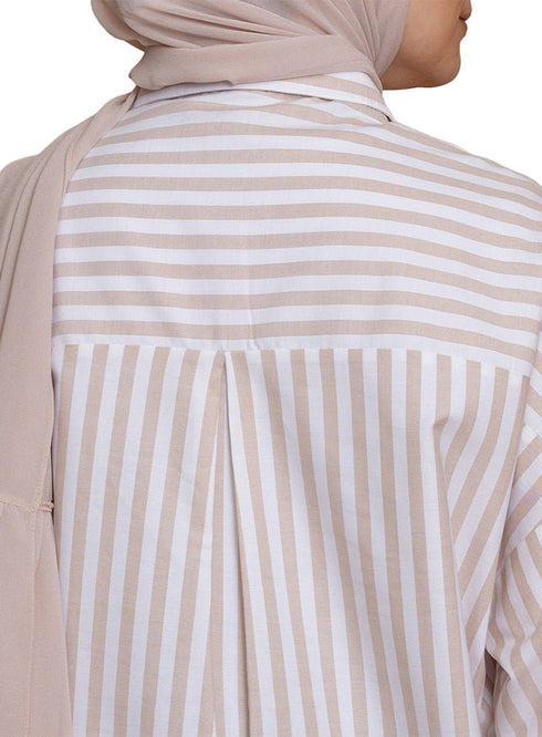 Beige - Design 3 Pocket S - Over Size Shirt - Khotwh