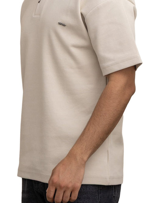 Beige Design 3017 NF - Polo Neck T-Shirt - Khotwh
