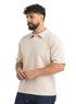 Beige Design 3083 NF-Polo Neck T-Shirt - Khotwh