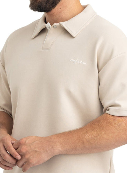 Beige Design 3083 NF-Polo Neck T-Shirt - Khotwh