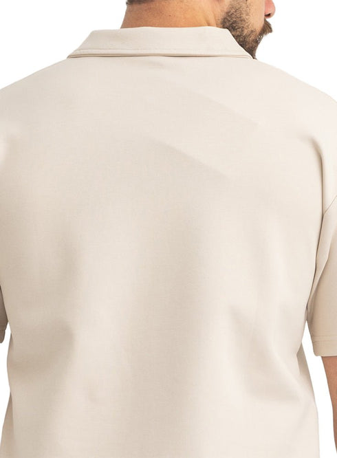 Beige Design 3083 NF-Polo Neck T-Shirt - Khotwh