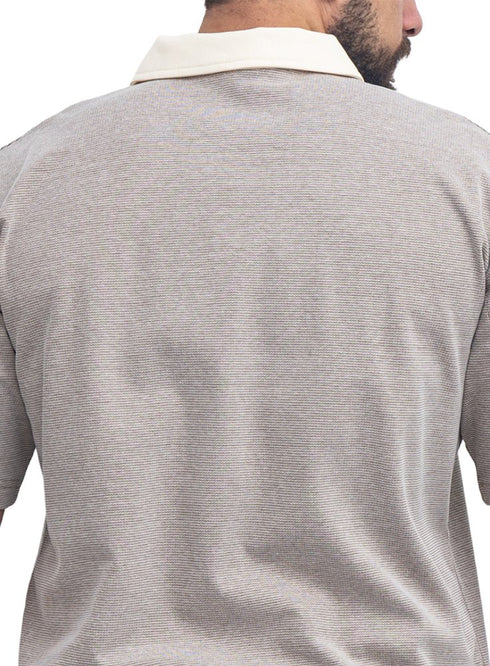 Beige Design 3095 NF-Polo Neck T-Shirt - Khotwh