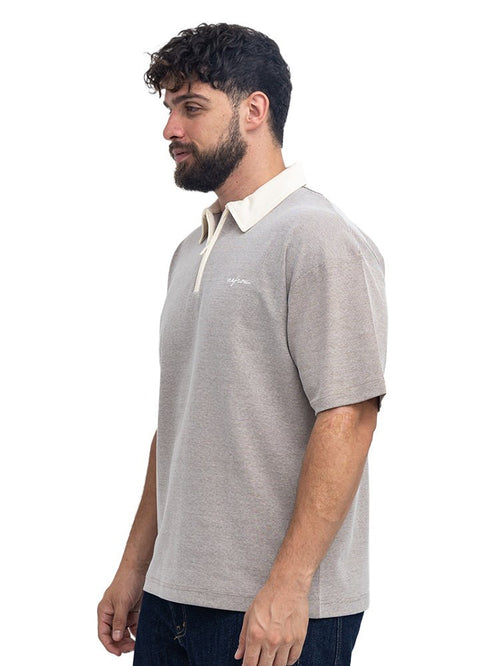 Beige Design 3095 NF-Polo Neck T-Shirt - Khotwh