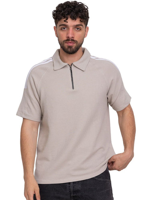 Beige Design 3922VIG - Zipper Squares Polo - Khotwh