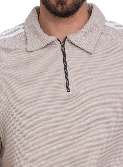 Beige Design 3922VIG - Zipper Squares Polo - Khotwh