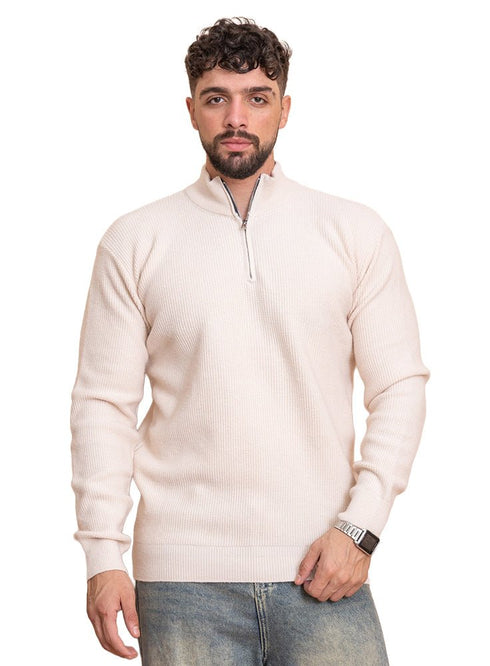 Beige Design 421 Round Pullover - Khotwh
