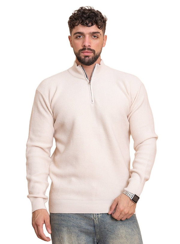 Beige Design 421 Round Pullover - Khotwh