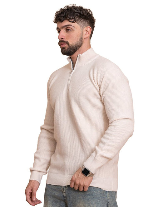 Beige Design 421 Round Pullover - Khotwh