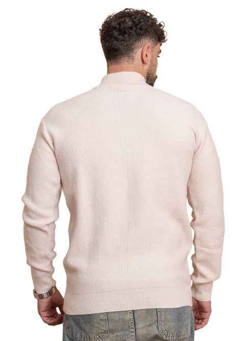 Beige Design 421 Round Pullover - Khotwh