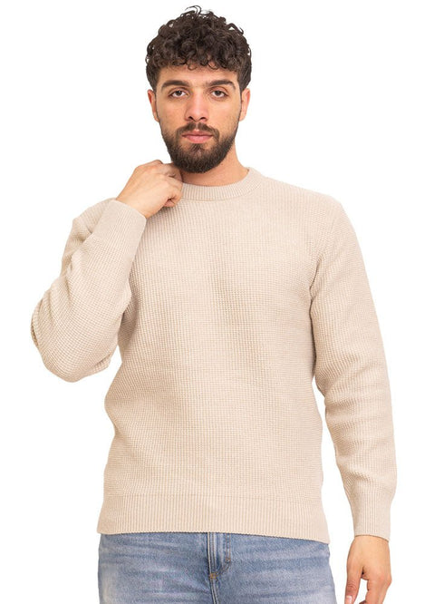 Beige - Design 7012 VIG - Round Pullover - Khotwh