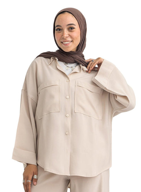 Beige-Design 7536 Suit - Khotwh