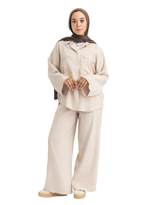 Beige-Design 7536 Suit - Khotwh