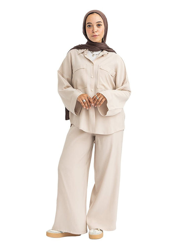Beige-Design 7536 Suit - Khotwh