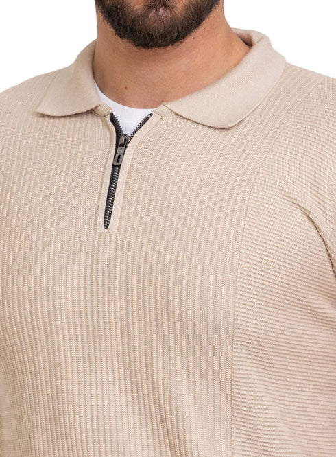 Beige - Design p2309 PF - Polo Pullover - Khotwh