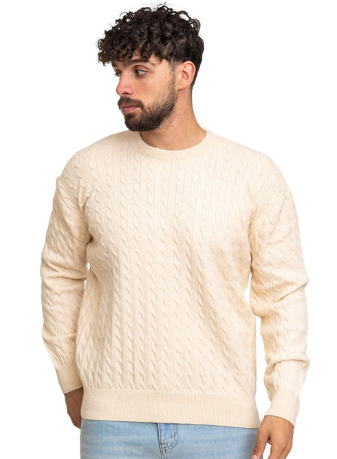 Beige - Design00164 BS - Round Pullover - Khotwh