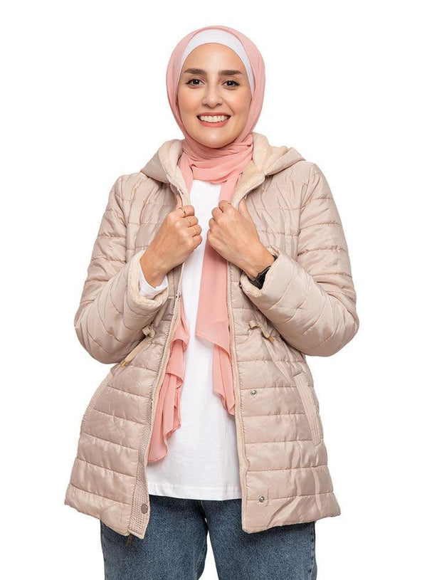 Beige Double Face Jacket - Khotwh