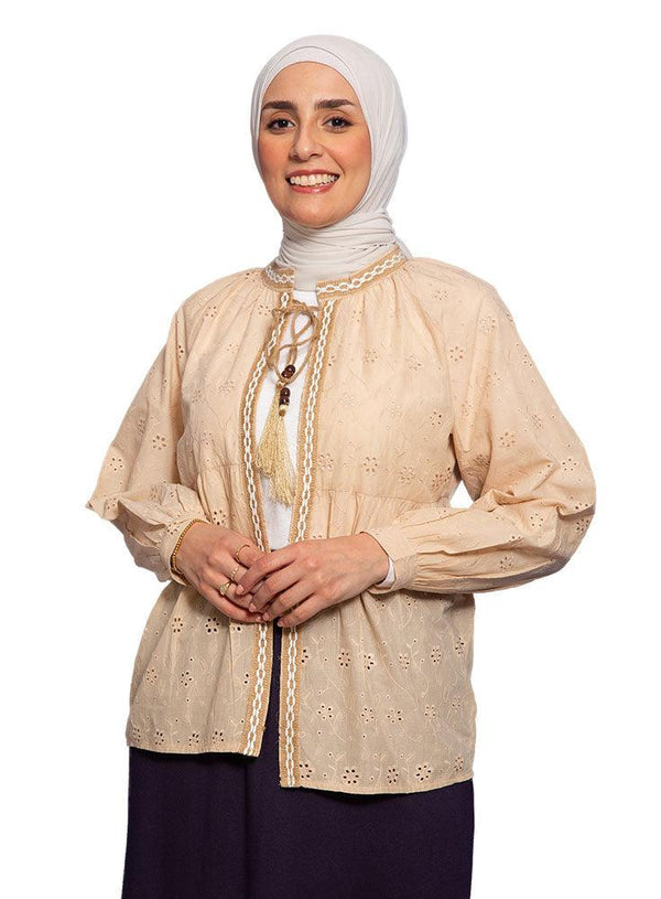 Beige Frunc Cardigan - Khotwh